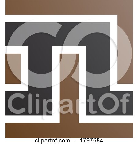 Brown and Black Square Shaped Letter N Icon by cidepix