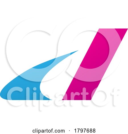 Blue and Magenta Italic Swooshy Letter D Icon by cidepix