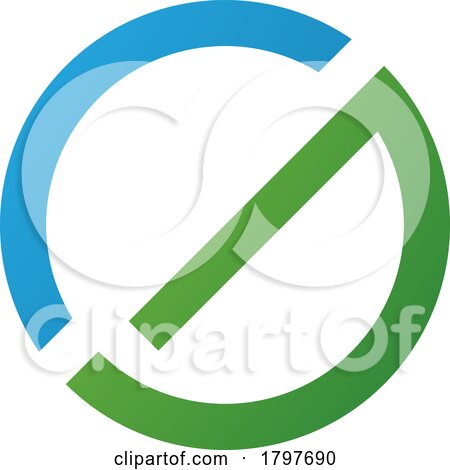Blue and Green Thin Round Letter G Icon by cidepix