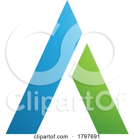 Blue and Green Trapezium Shaped Letter a Icon by cidepix