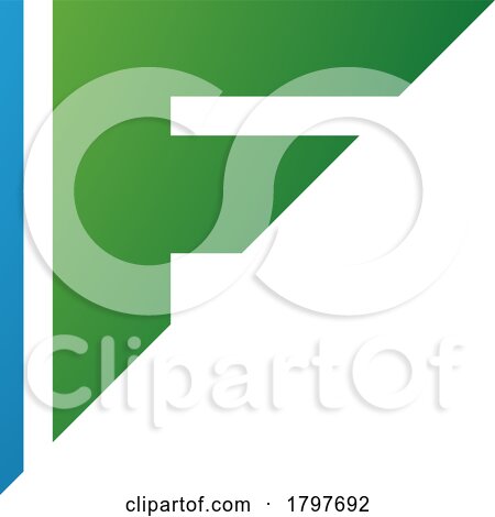 Blue and Green Triangular Letter F Icon by cidepix