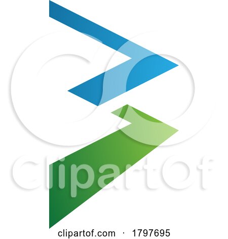 Blue and Green Zigzag Shaped Letter B Icon by cidepix
