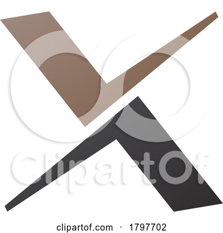 Brown and Black Tick Shaped Letter X Icon by cidepix
