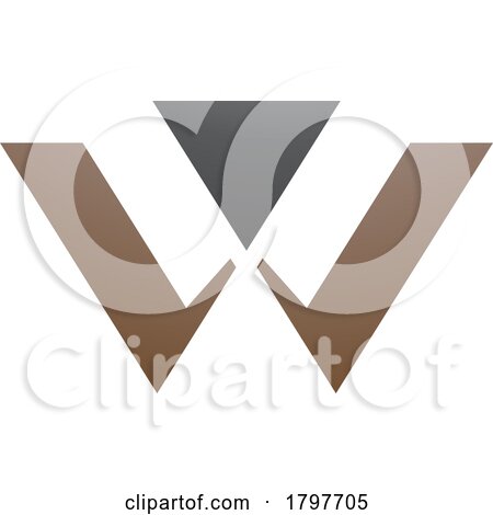 Brown and Black Triangle Shaped Letter W Icon by cidepix