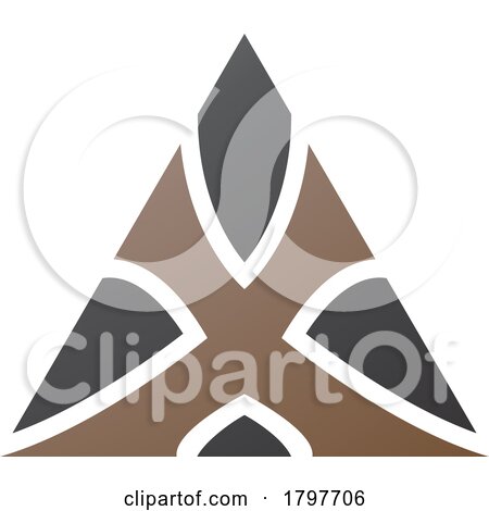 Brown and Black Triangle Shaped Letter X Icon by cidepix
