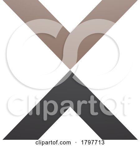 Brown and Black V Shaped Letter X Icon by cidepix