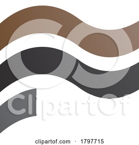 Brown and Black Wavy Flag Shaped Letter F Icon by cidepix
