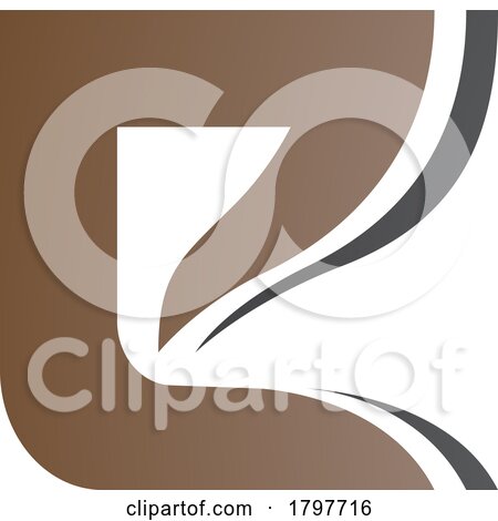 Brown and Black Wavy Layered Letter E Icon by cidepix