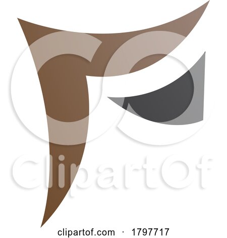 Brown and Black Wavy Paper Shaped Letter F Icon by cidepix