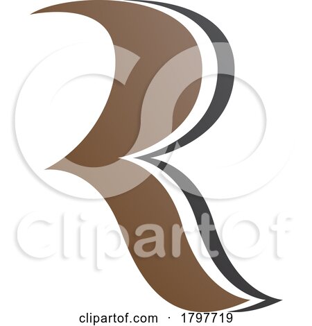 Brown and Black Wavy Shaped Letter R Icon by cidepix
