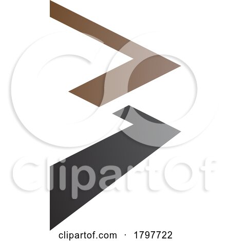 Brown and Black Zigzag Shaped Letter B Icon by cidepix