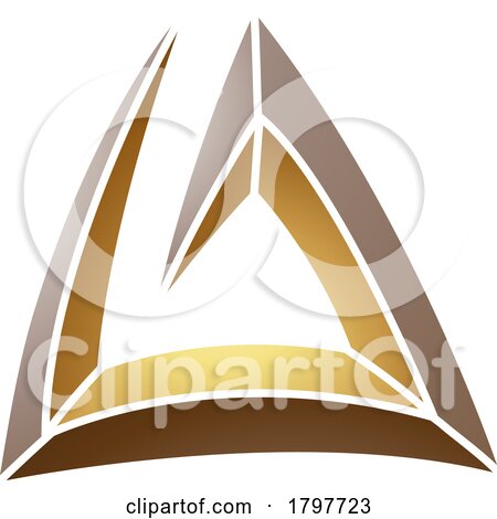 Brown and Gold Triangular Spiral Letter a Icon by cidepix