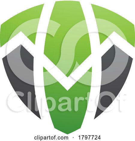Green and Black Shield Shaped Letter T Icon by cidepix