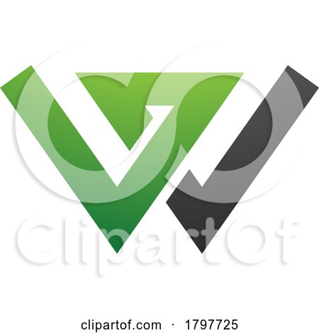 Green and Black Letter W Icon with Intersecting Lines by cidepix