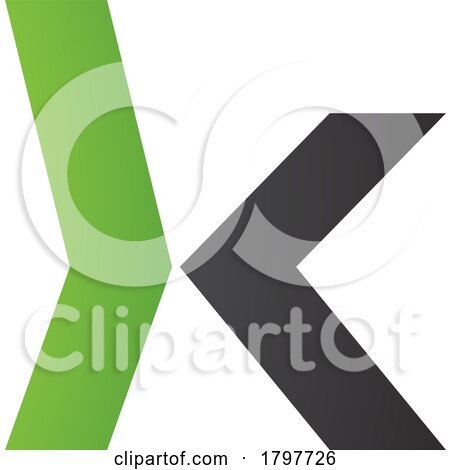 Green and Black Lowercase Arrow Shaped Letter K Icon by cidepix