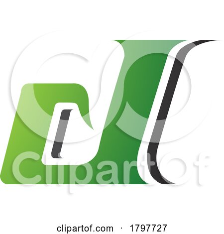Green and Black Lowercase Italic Letter D Icon by cidepix