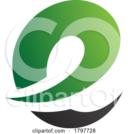 Green and Black Lowercase Letter E Icon with Soft Spiky Curves by cidepix
