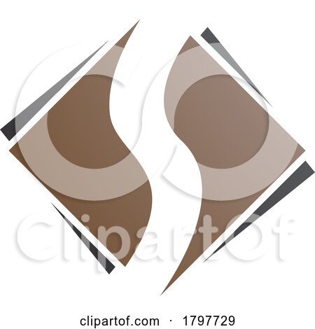 Brown and Black Square Diamond Shaped Letter S Icon by cidepix