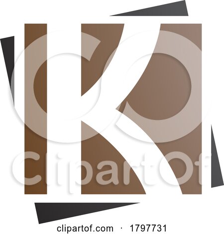Brown and Black Square Letter K Icon by cidepix