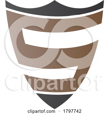 Brown and Black Shield Shaped Letter S Icon by cidepix