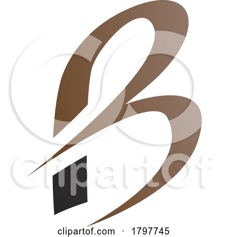 Brown and Black Slim Letter B Icon with Pointed Tips by cidepix