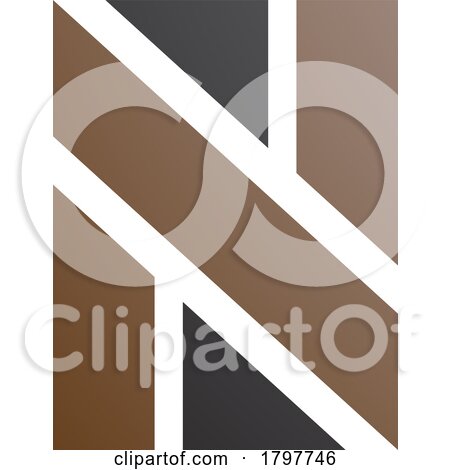 Brown and Black Rectangle Shaped Letter N Icon by cidepix
