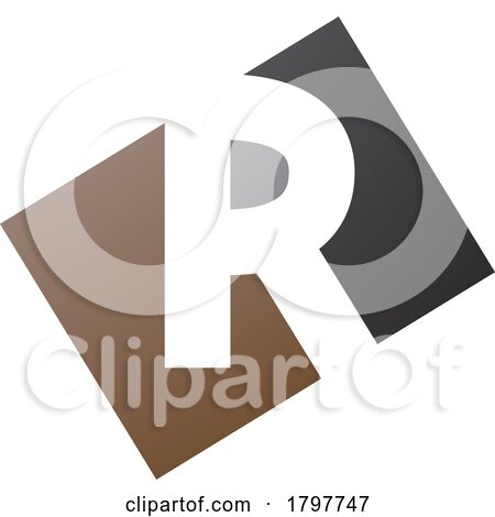 Brown and Black Rectangle Shaped Letter R Icon by cidepix