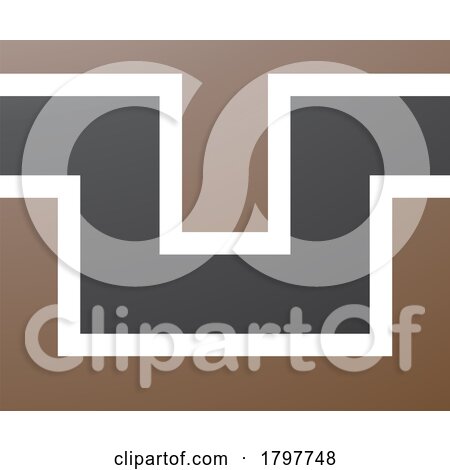Brown and Black Rectangle Shaped Letter U Icon by cidepix