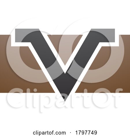 Brown and Black Rectangle Shaped Letter V Icon by cidepix
