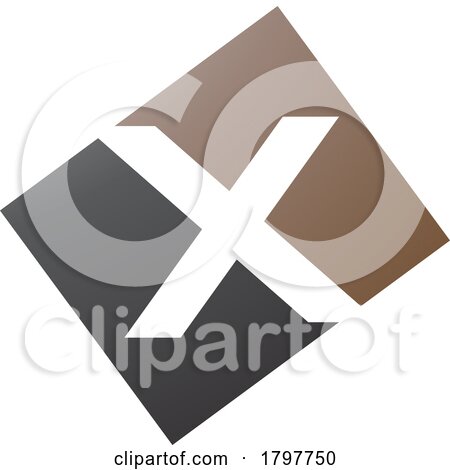 Brown and Black Rectangle Shaped Letter X Icon by cidepix