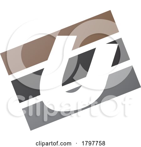 Brown and Black Rectangular Shaped Letter U Icon by cidepix