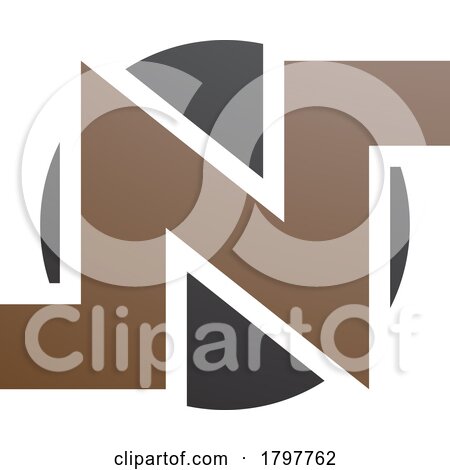 Brown and Black Round Bold Letter N Icon by cidepix