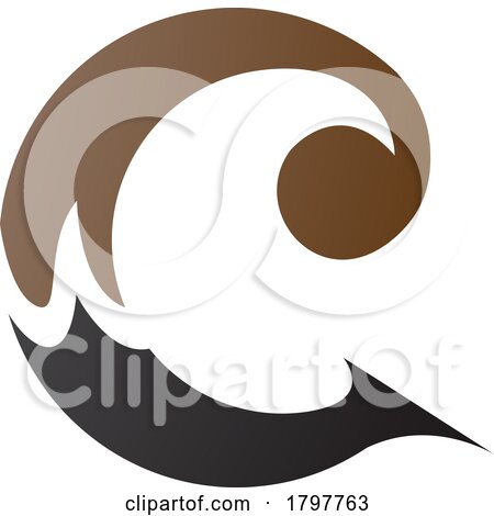 Brown and Black Round Curly Letter C Icon by cidepix