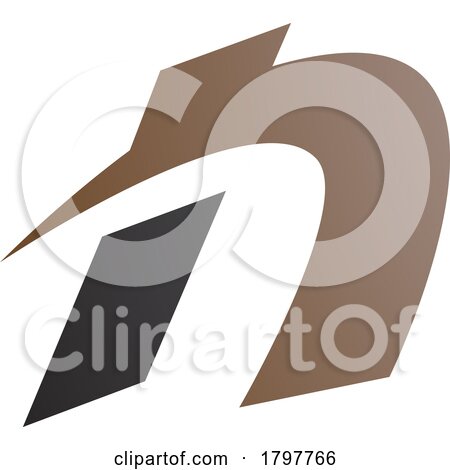 Brown and Black Spiky Italic Letter N Icon by cidepix