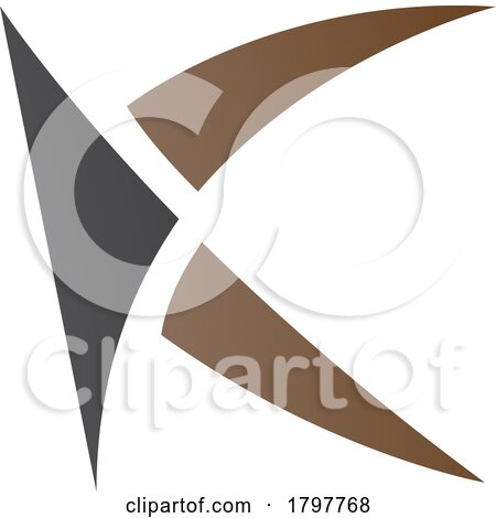 Brown and Black Spiky Letter K Icon by cidepix