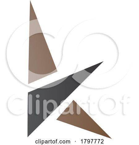 Brown and Black Letter K Icon with Triangles by cidepix