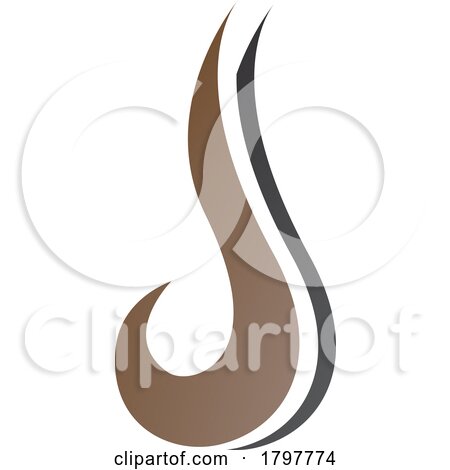 Brown and Black Hook Shaped Letter J Icon by cidepix