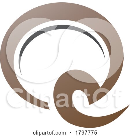 Brown and Black Hook Shaped Letter Q Icon by cidepix