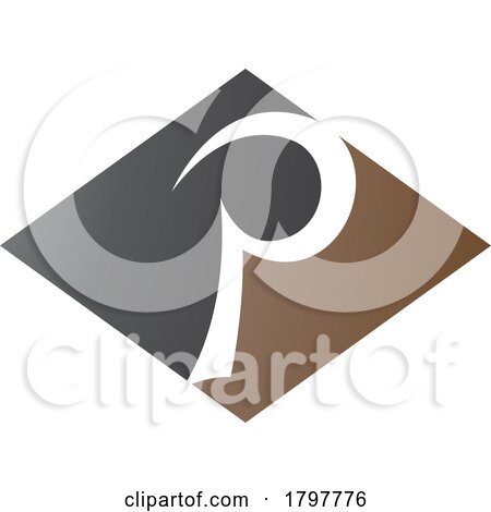 Brown and Black Horizontal Diamond Letter P Icon by cidepix