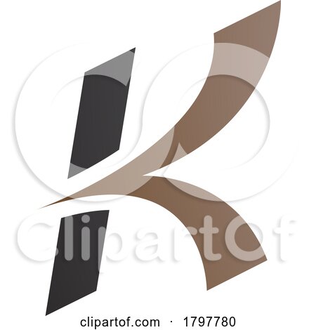 Brown and Black Italic Arrow Shaped Letter K Icon by cidepix