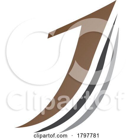 Brown and Black Layered Letter J Icon by cidepix