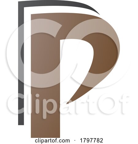 Brown and Black Layered Letter P Icon by cidepix
