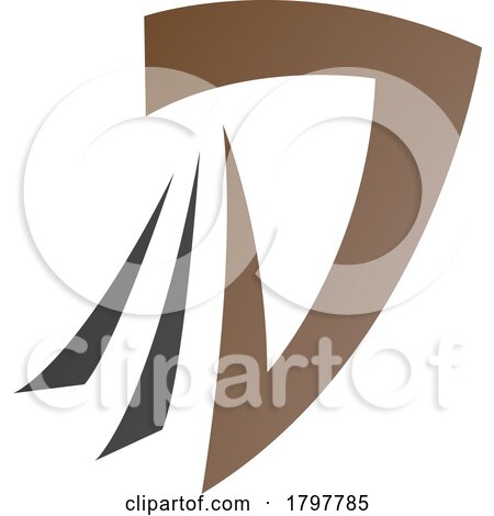 Brown and Black Letter D Icon with Tails by cidepix