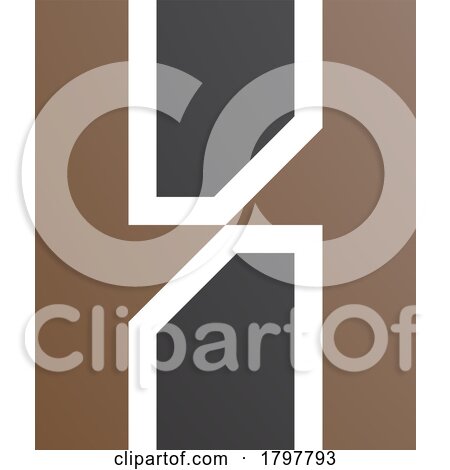 Brown and Black Letter H Icon with Vertical Rectangles by cidepix