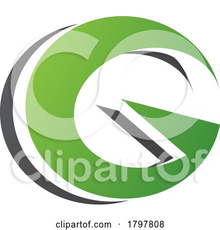 Green and Black Round Layered Letter G Icon by cidepix