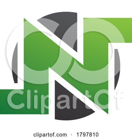 Green and Black Round Bold Letter N Icon by cidepix