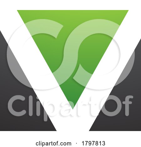 Green and Black Rectangular Shaped Letter V Icon by cidepix