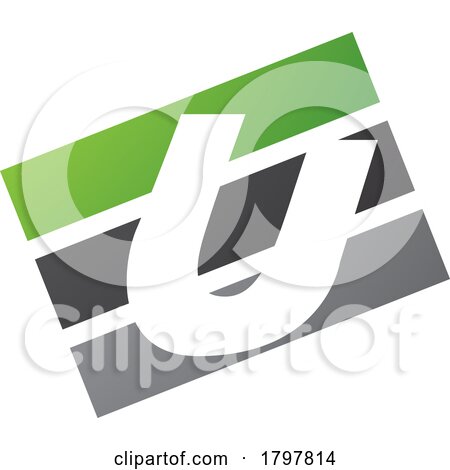 Green and Black Rectangular Shaped Letter U Icon by cidepix