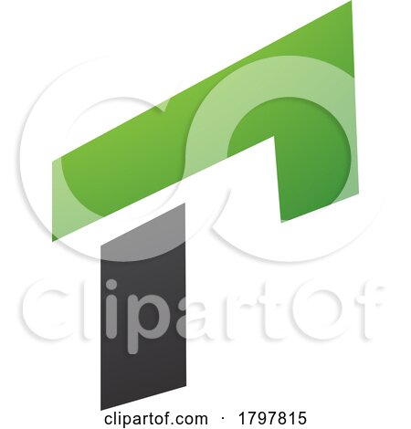Green and Black Rectangular Letter R Icon by cidepix