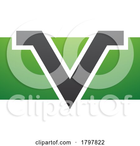 Green and Black Rectangle Shaped Letter V Icon by cidepix
